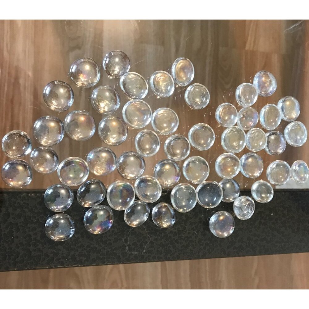 Clear Glass Dome Flat Cabochon Marbles .75" Diameter Set Of 50